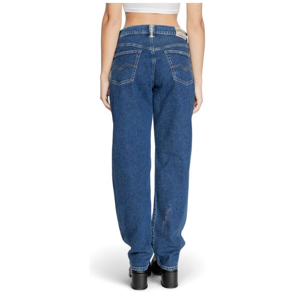 Replay Blue Cotton Mom Jeans