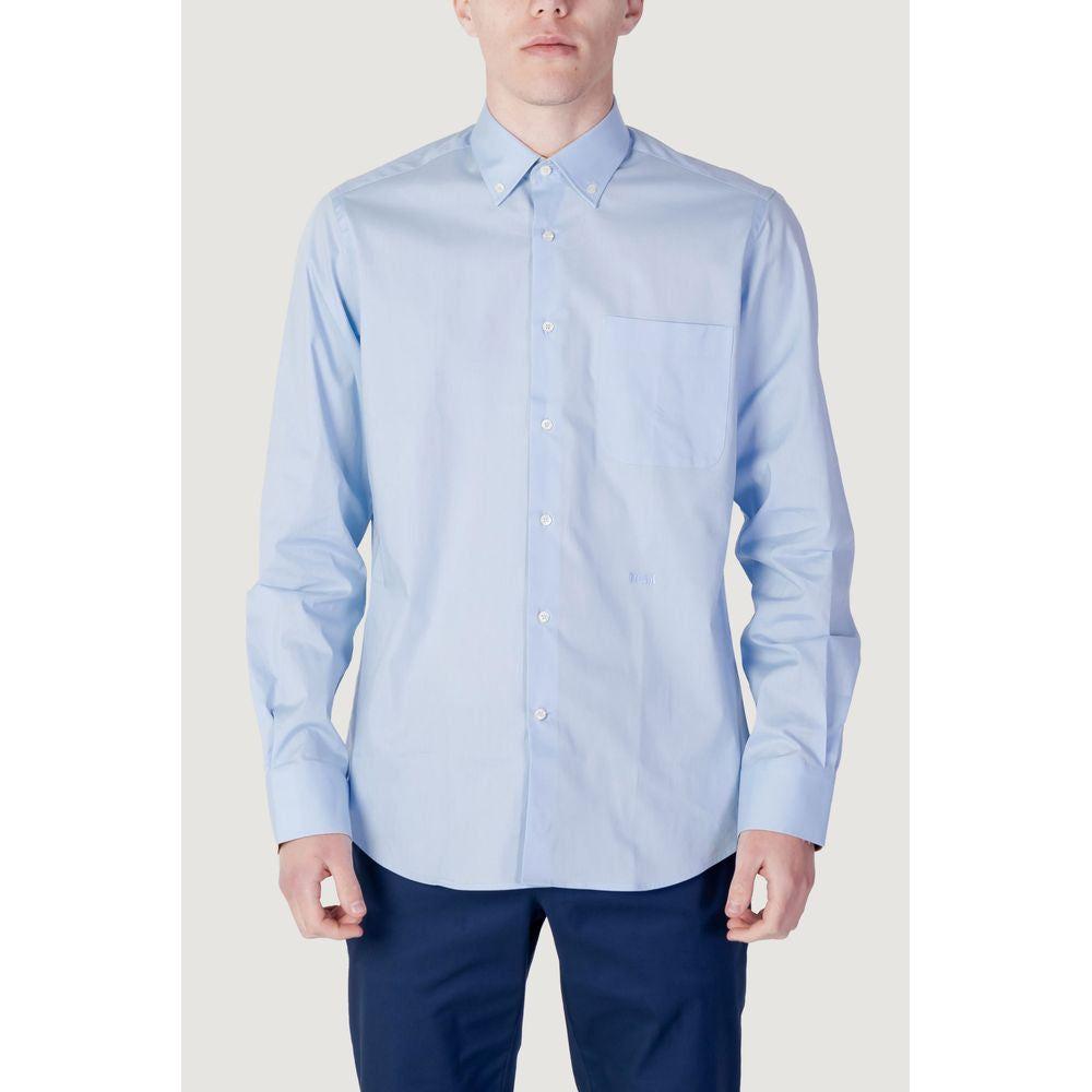 Alviero Martini Prima Classe Blue Cotton Shirt Alviero Martini Prima Classe