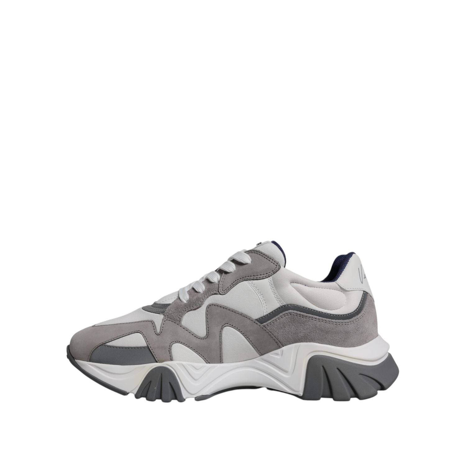 Versace Grey Leather Neoprene Chunky Low Top Squalo Sneakers Shoes