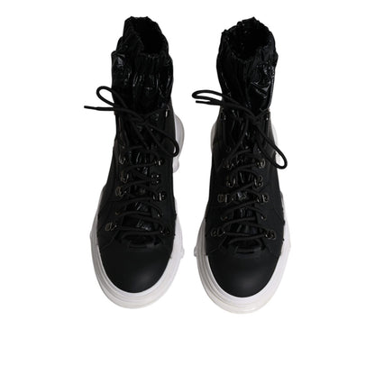 Dolce & Gabbana Black Nylon Galileo High Top Sneakers Shoes