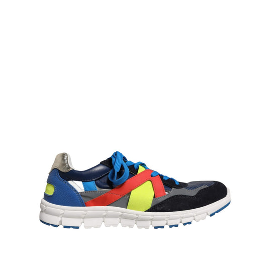 Dolce & Gabbana Multicolor Leather Suede Low Top Sneakers Shoes