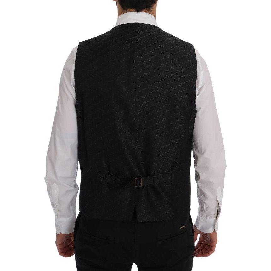 Dolce & Gabbana Elegant Gray Striped Men's Waistcoat Vest Dolce & Gabbana