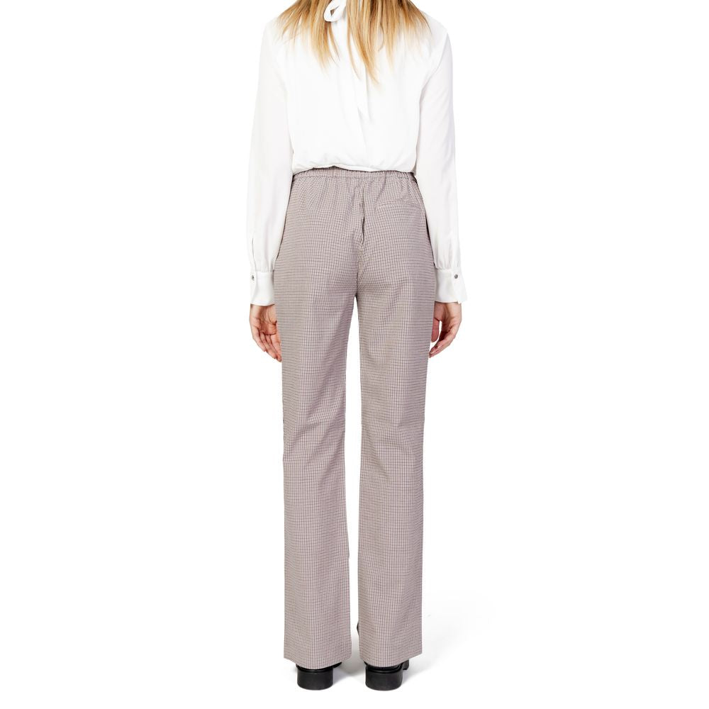 Only Beige Polyester Flared Pants