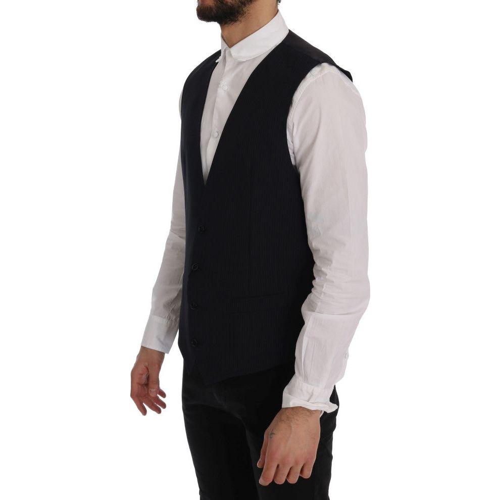 Dolce & Gabbana Sleek Striped Wool Blend Waistcoat Vest Dolce & Gabbana