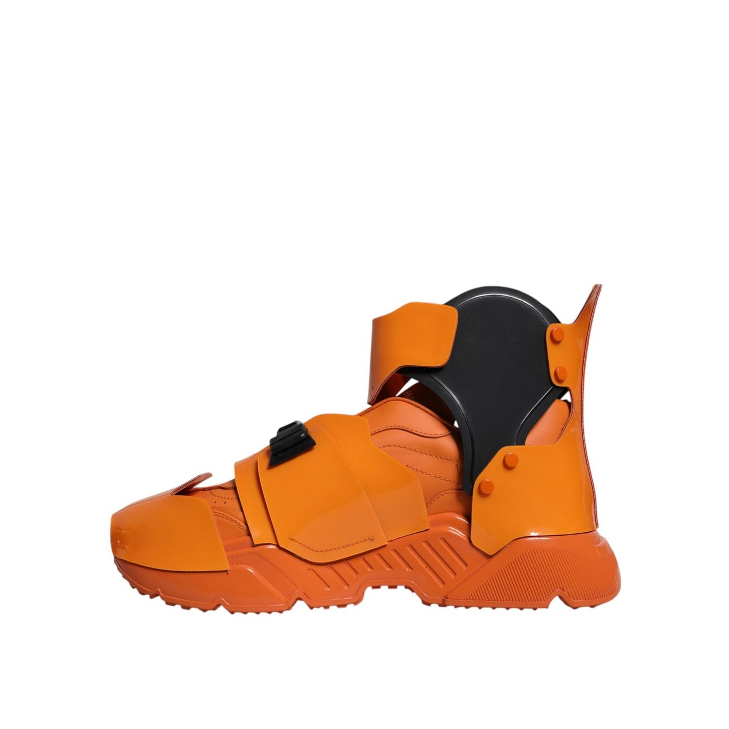 Dolce & Gabbana Orange Multi Panel Chunky High Top Sneakers Shoes