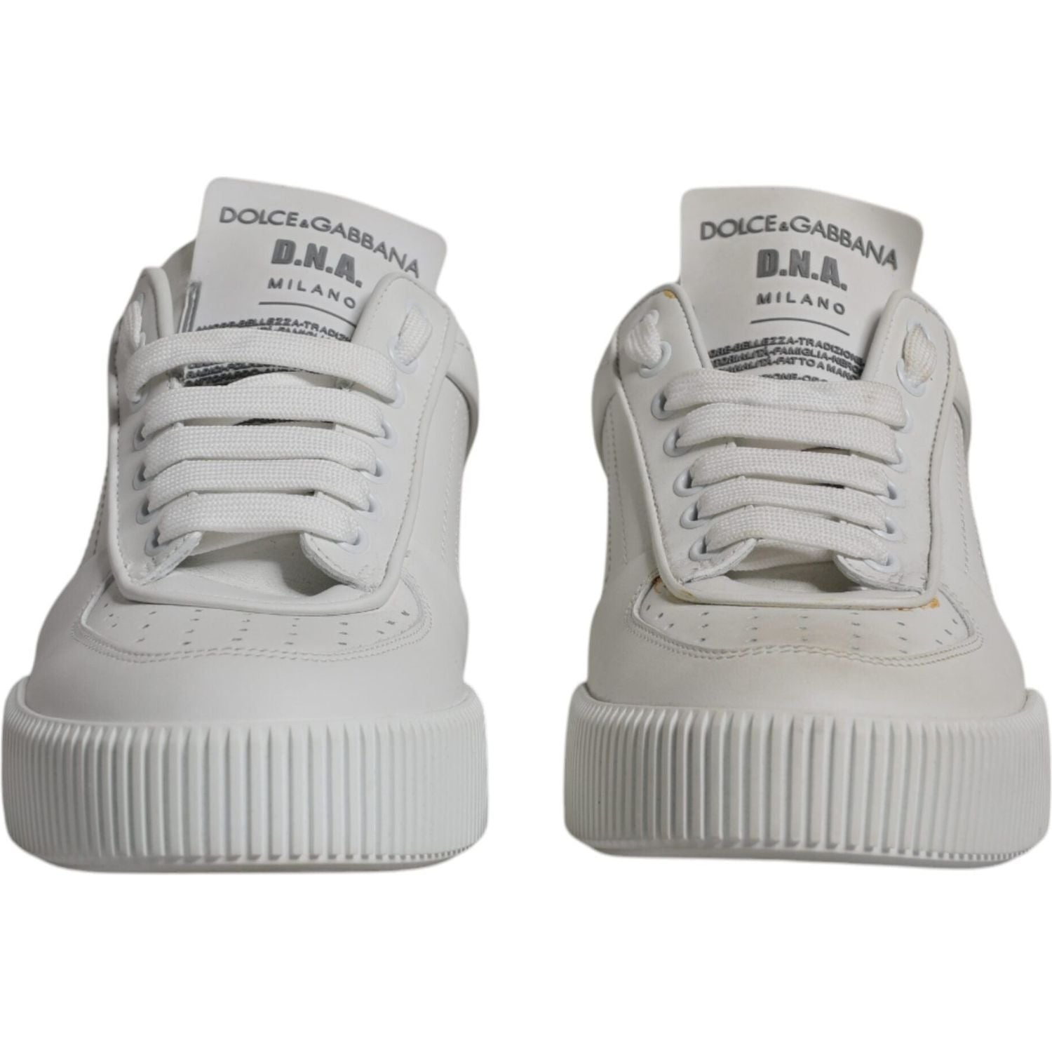 Dolce & Gabbana White Miami Leather Low Top Sneakers Shoes