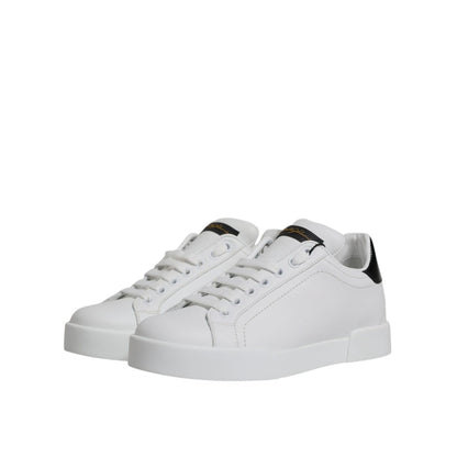 Dolce & Gabbana White Leather Classic Low Top Sneakers Shoes