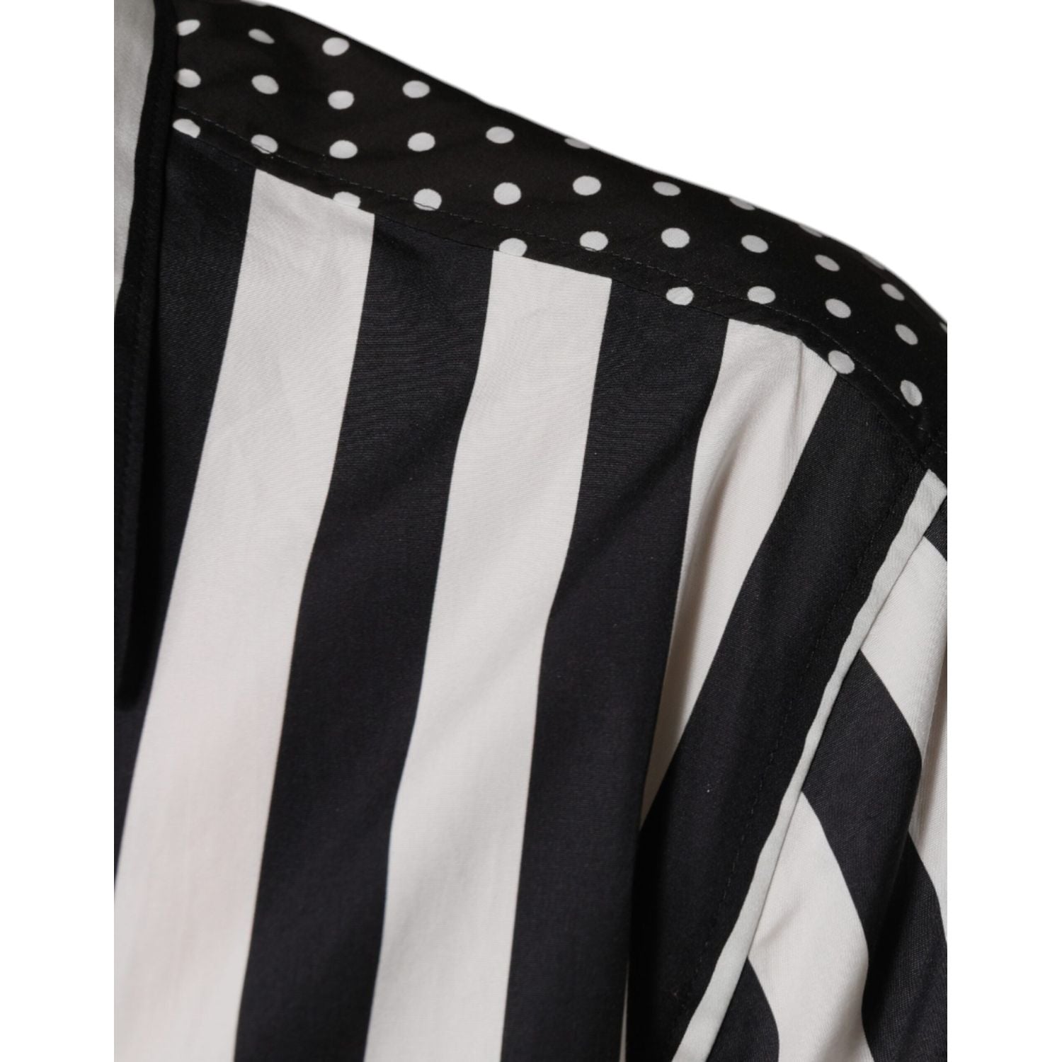 Dolce & Gabbana Black White Striped Button Down Casual Shirt