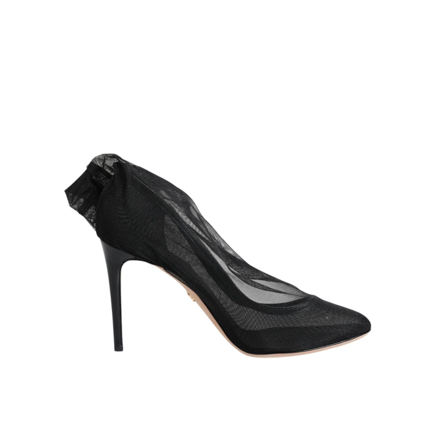 Dolce & Gabbana Black Nylon Mesh Sock Style Boots Shoes
