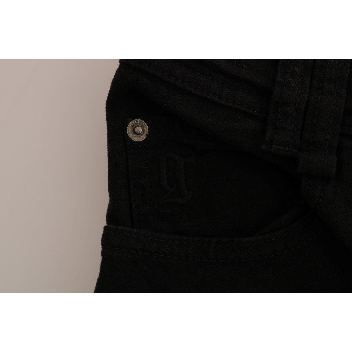 John Galliano Black Cotton Denim Stretch Regular Fit Jeans