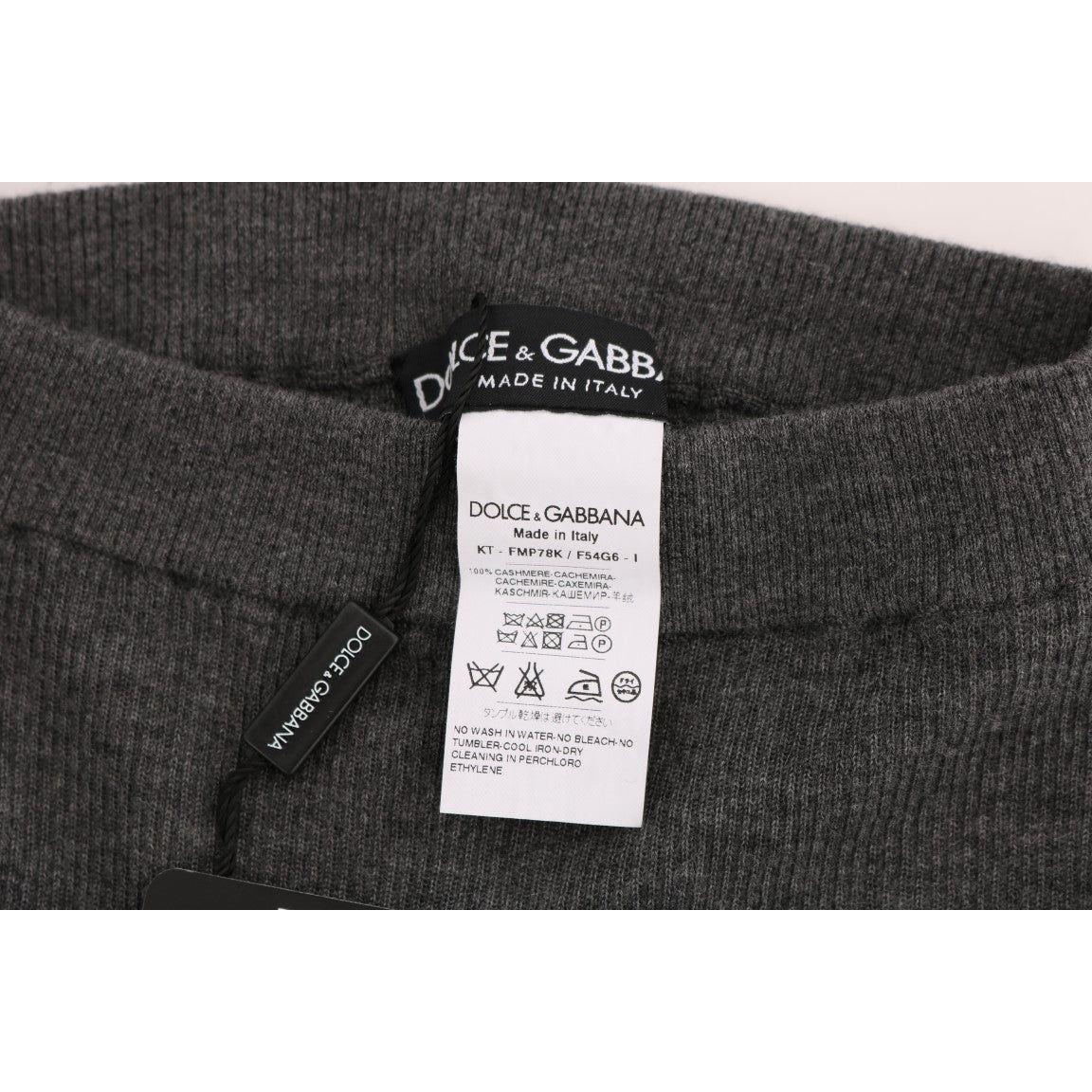 Dolce & Gabbana Gray Cashmere Stretch Tights