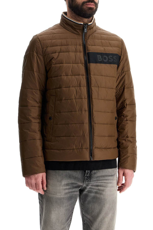 Boss green striped slim down jacket with high collar Jackets Boss