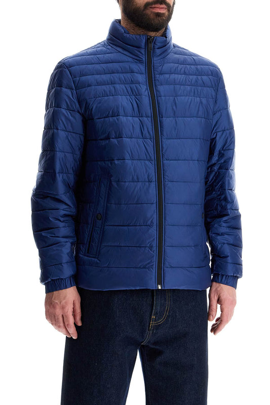 Boss lightweight jacket with horizontal blue stripes and high collar zip Vests Boss