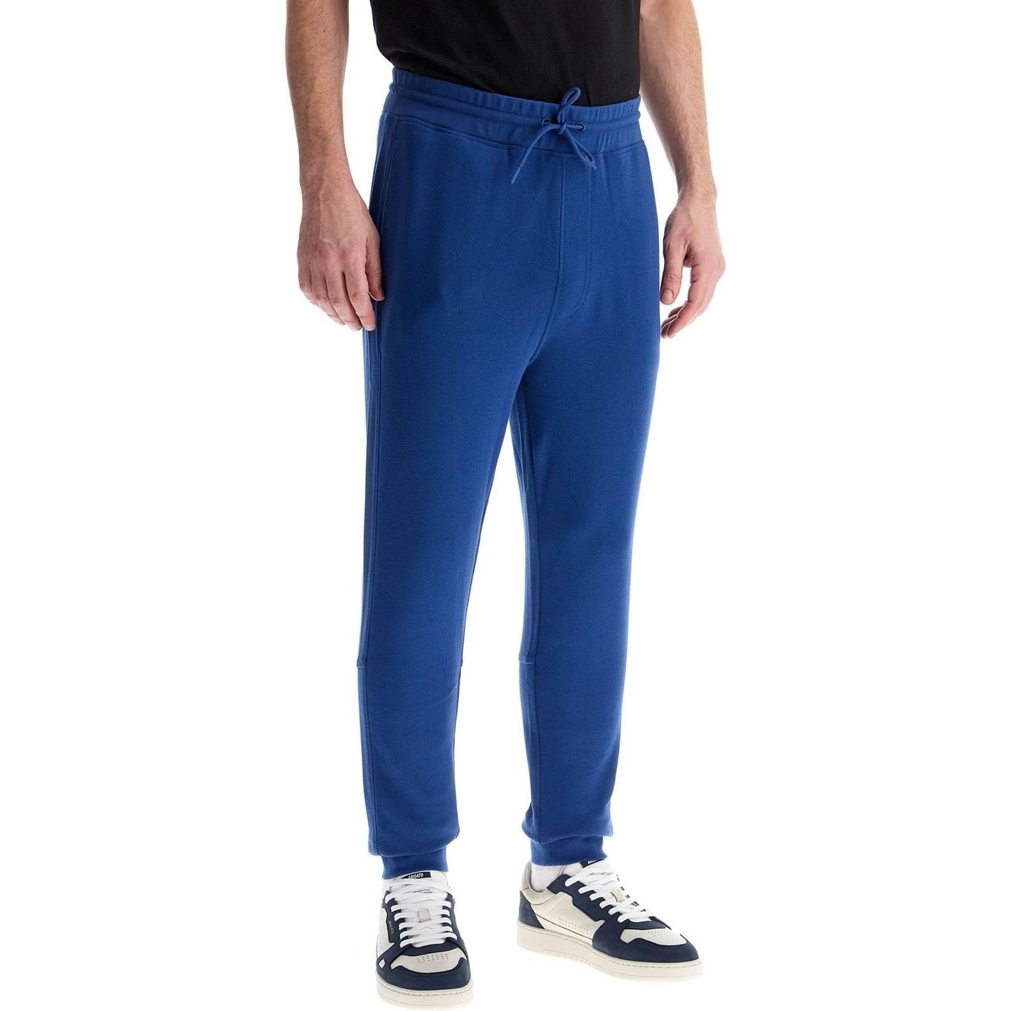 Boss regular fit high-waisted blue cotton pants