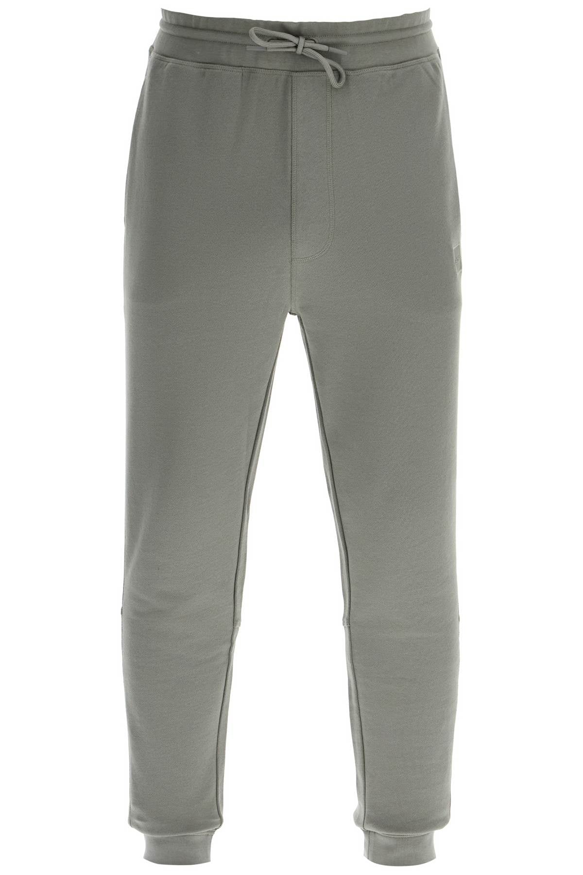 Boss men's high-waisted regular fit cotton pants open grey Trousers Boss