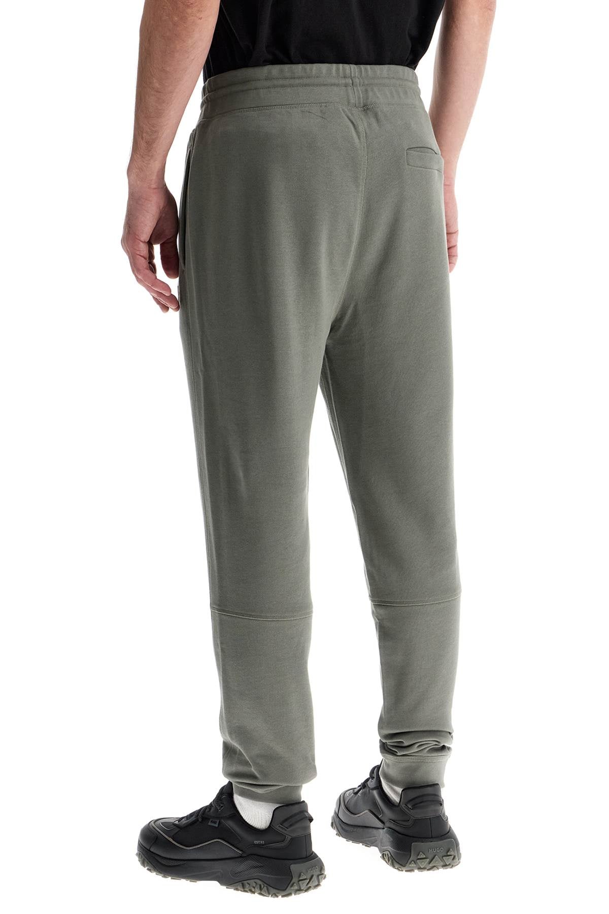 Boss men's high-waisted regular fit cotton pants open grey Trousers Boss