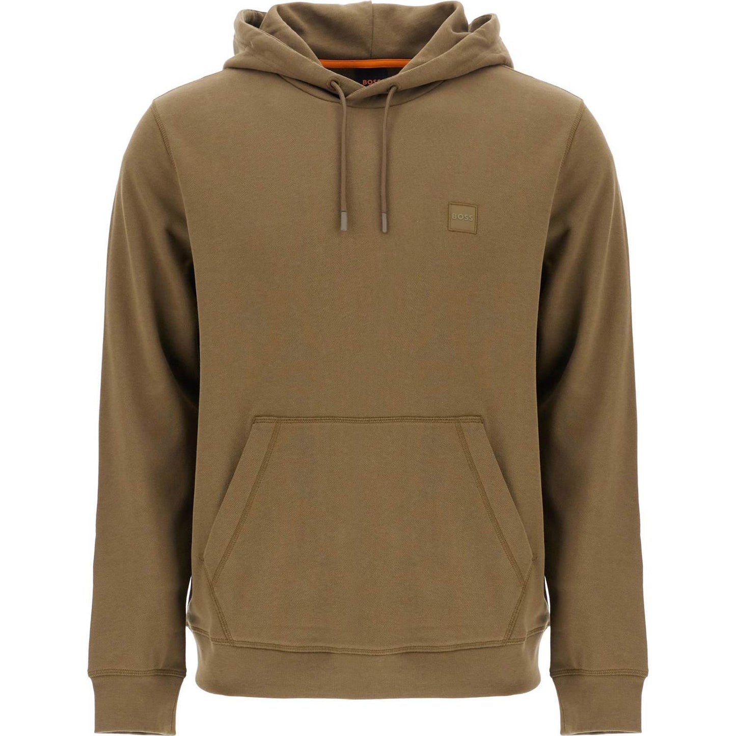 Boss green zip-up hoodie with kangaroo pocket cotton