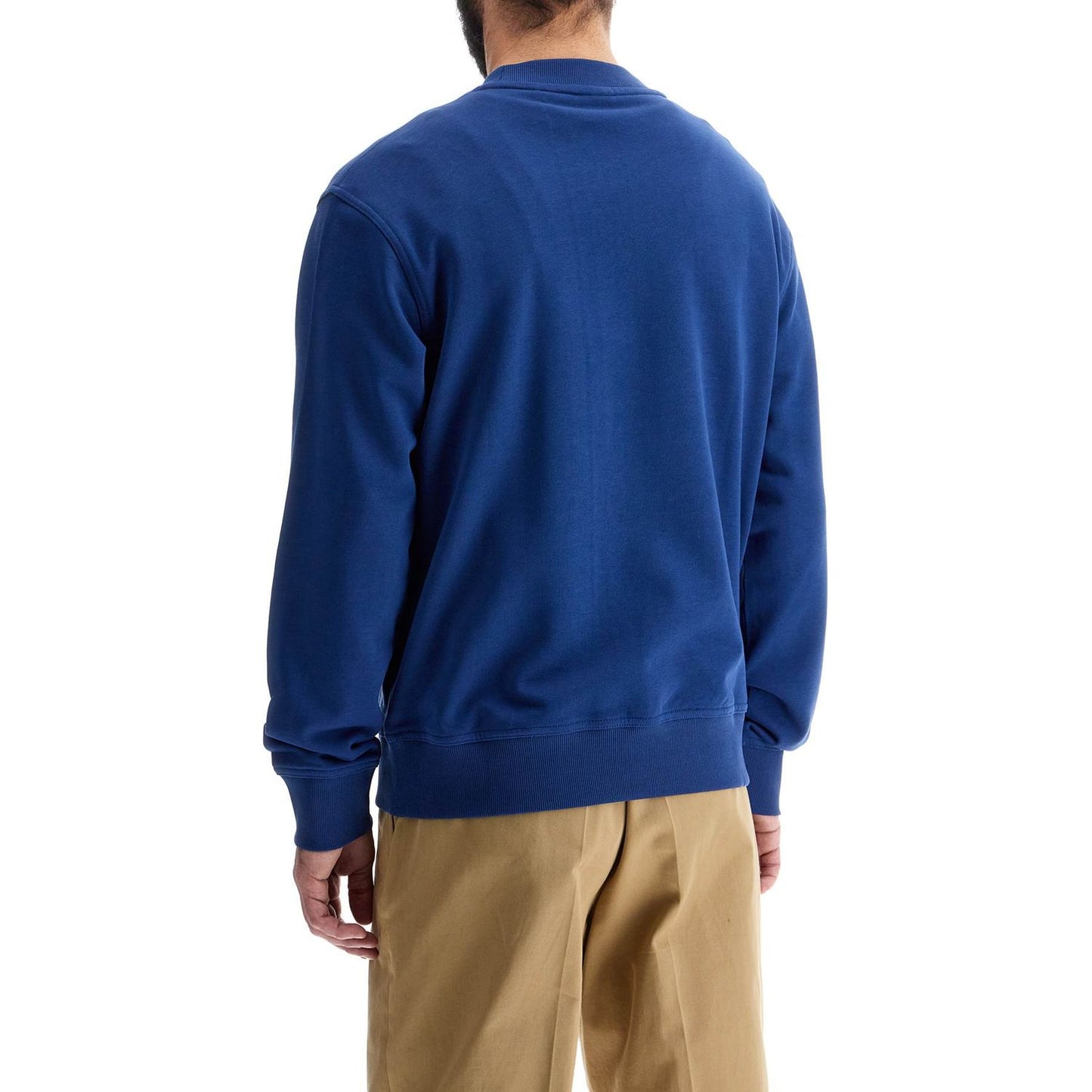 Boss men's crew neck cotton sweatshirt blue long sleeves