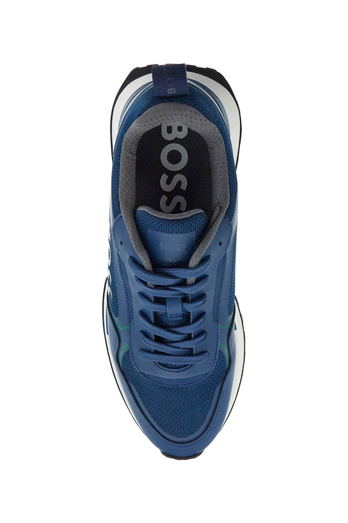 Boss breathable blue sneakers with green details and white sole Sneakers Boss