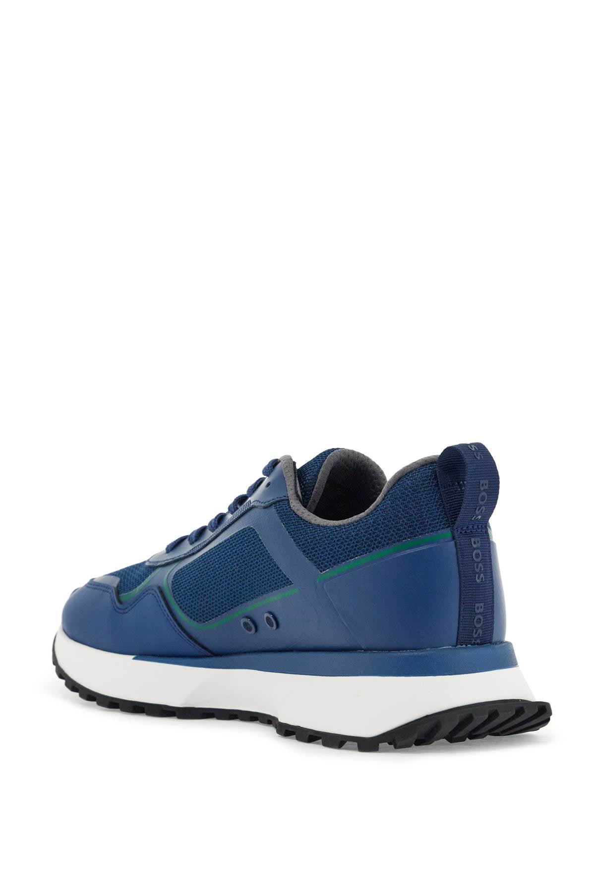 Boss breathable blue sneakers with green details and white sole Sneakers Boss