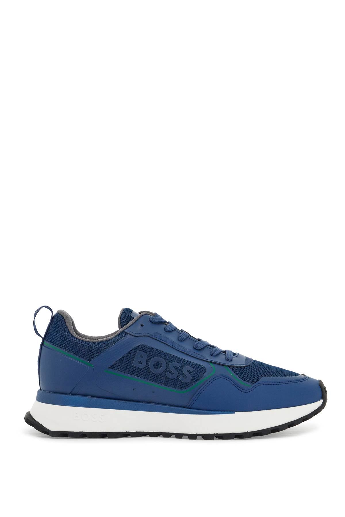 Boss breathable blue sneakers with green details and white sole Sneakers Boss