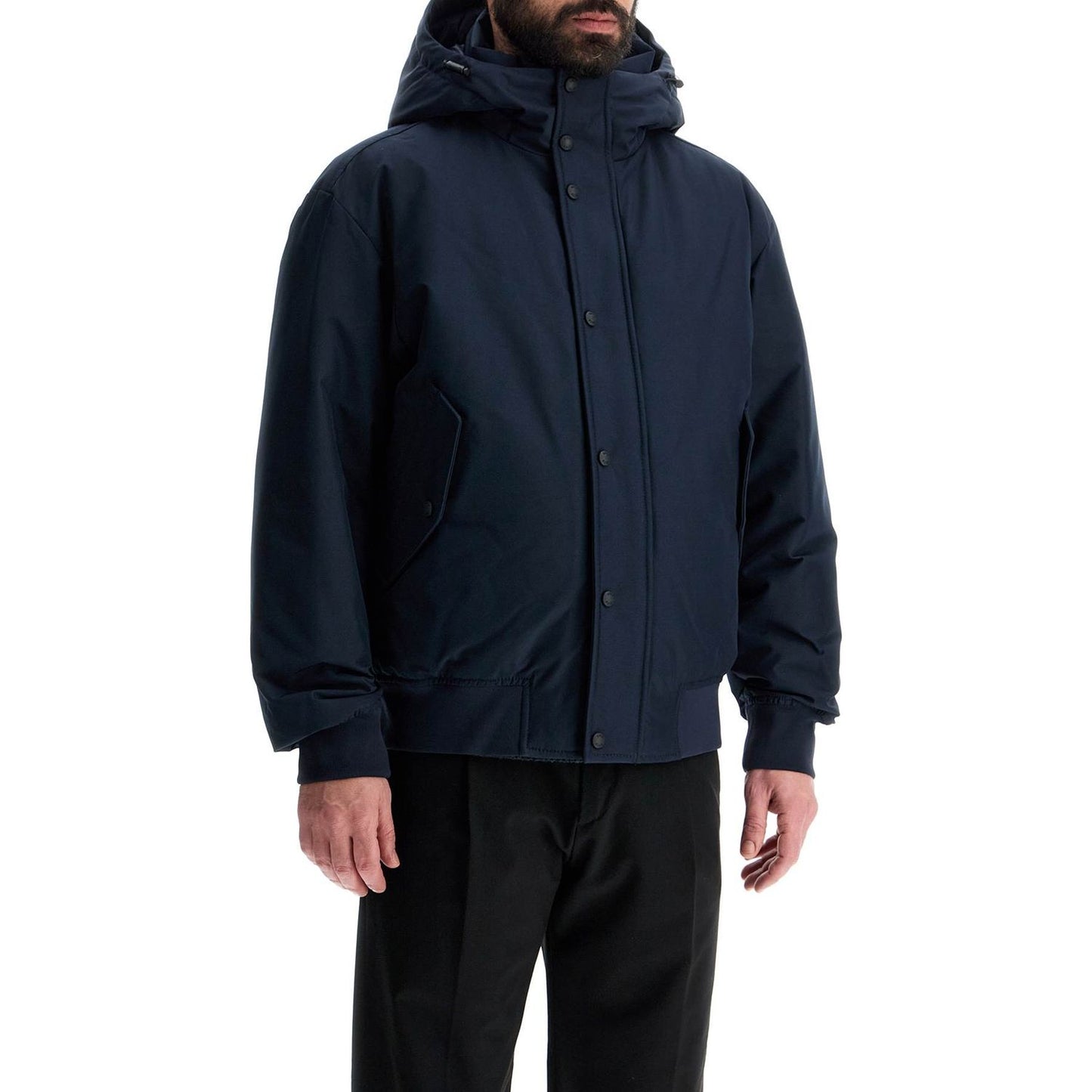 Boss dark blue adjustable hooded coat osis