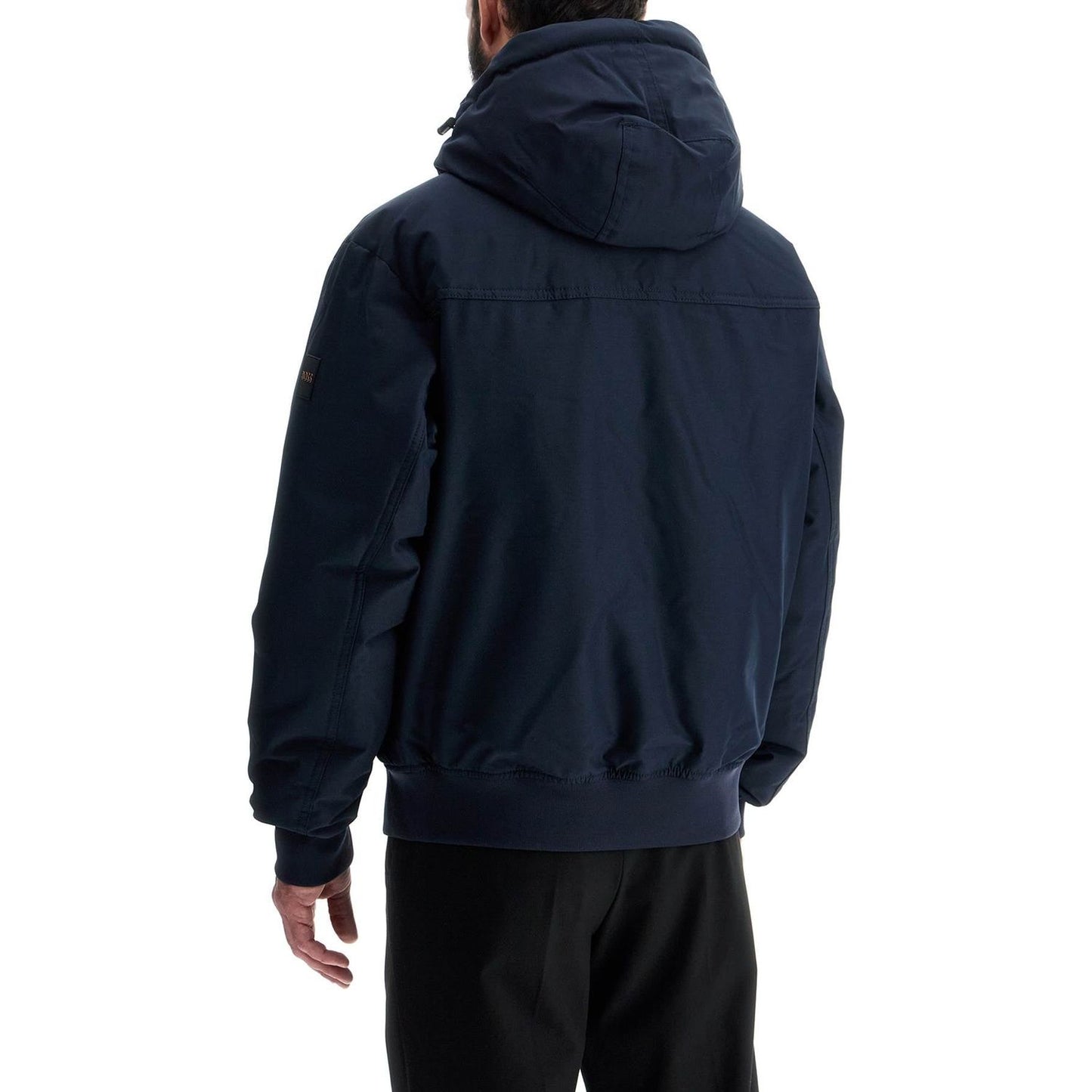 Boss dark blue adjustable hooded coat osis