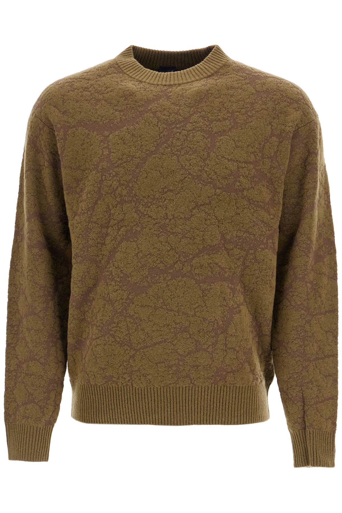 Boss olive green wool sweater with round neck for men Knitwear Boss