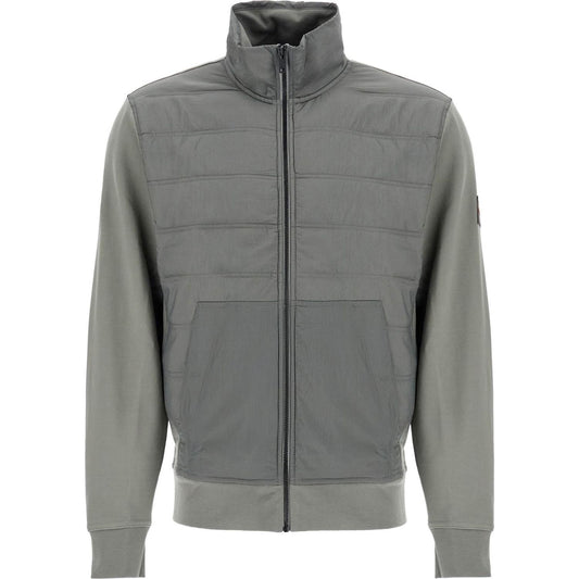 Boss gray quilted high collar zip sweatshirt Topwear Boss