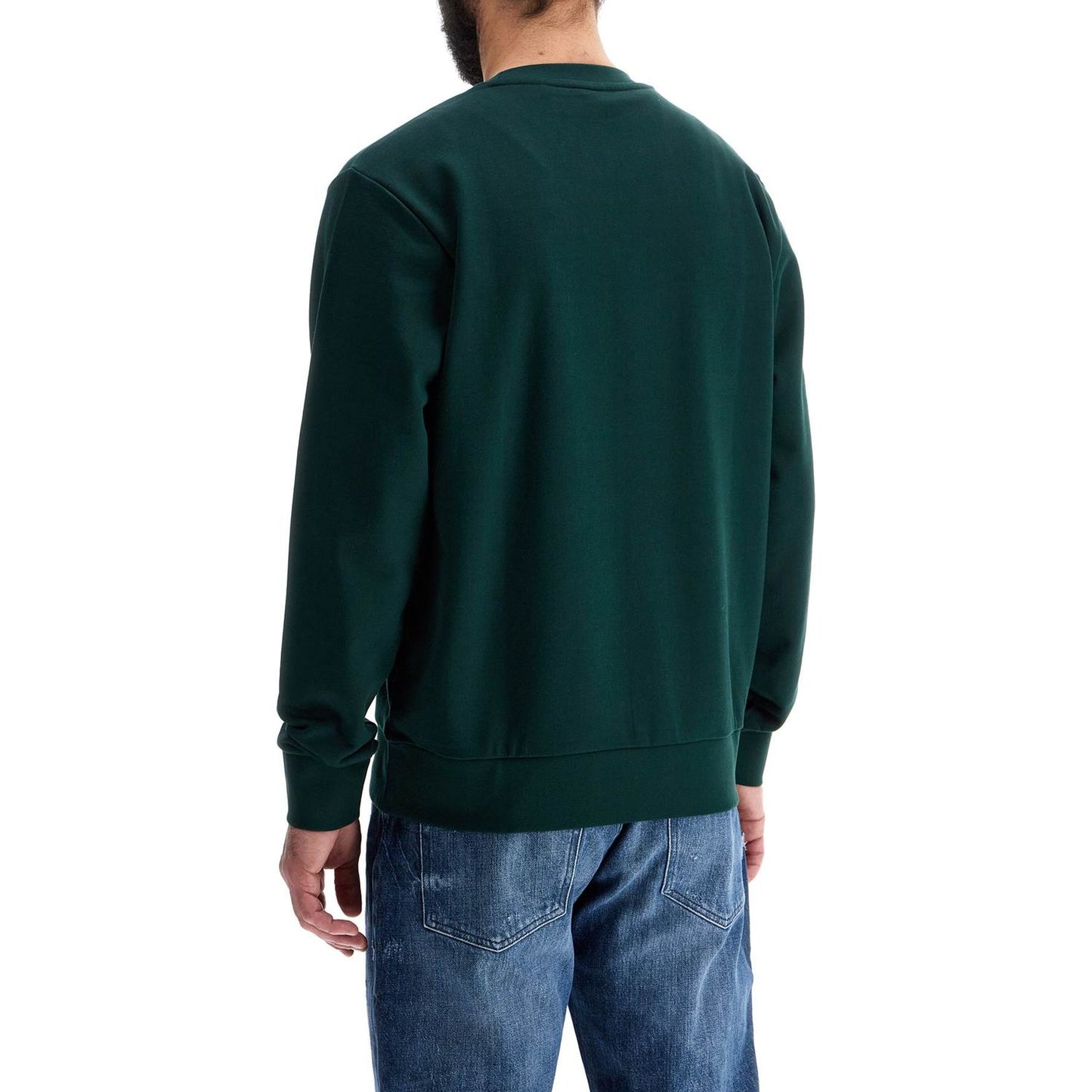 Boss green crew neck cotton sweatshirt with long sleeves