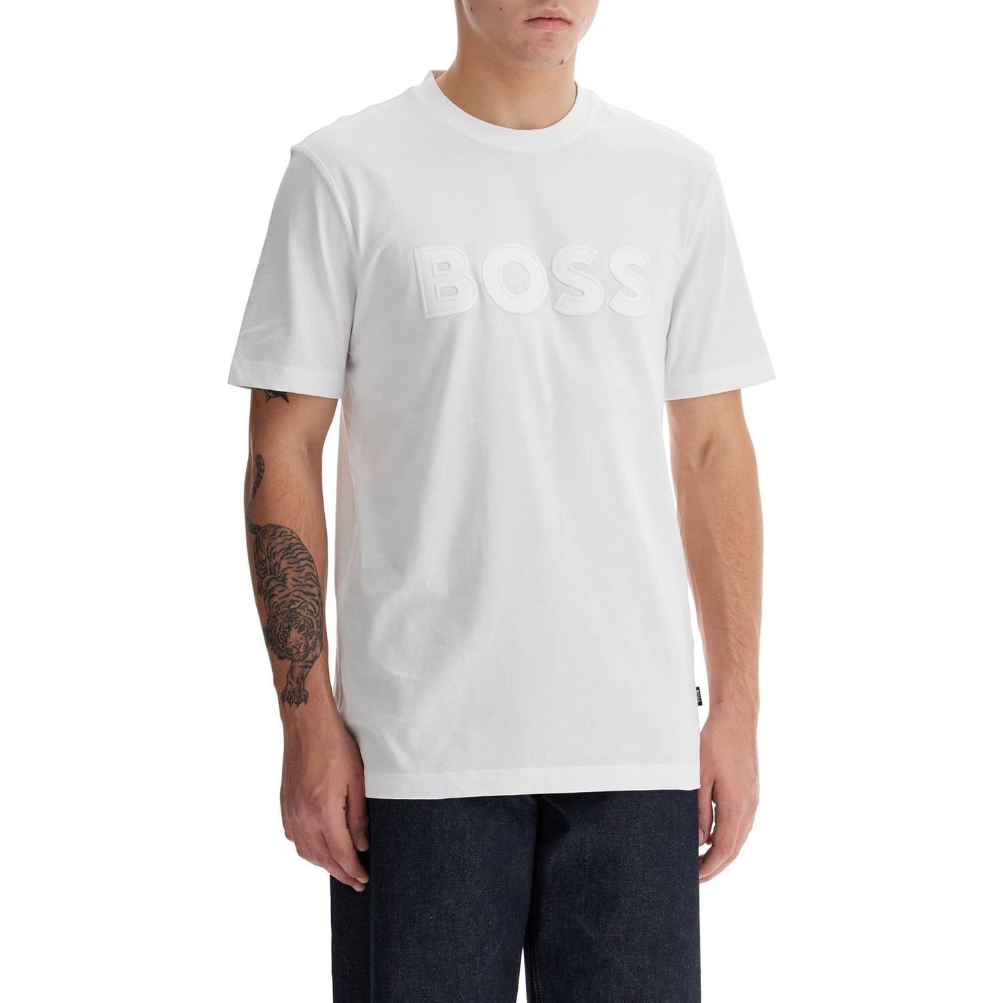 Boss t-shirt with patch logo design Topwear Boss