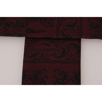 Dolce & Gabbana Bordeaux Silk Crown Chili Scarf