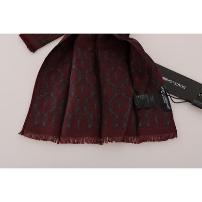 Dolce & Gabbana Bordeaux Silk Crown Chili Scarf