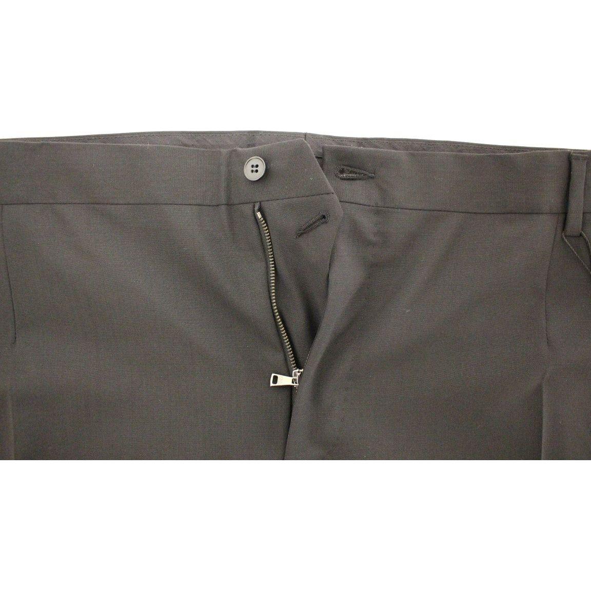 Dolce & Gabbana Black Wool Stretch Pleated Pants
