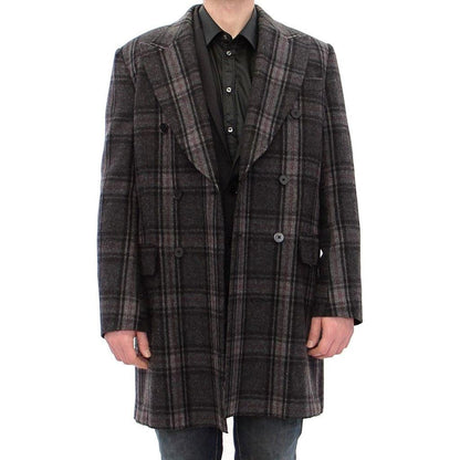 Dolce & Gabbana Gray Double Breasted Coat Jacket