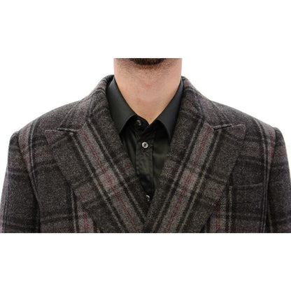 Dolce & Gabbana Gray Double Breasted Coat Jacket