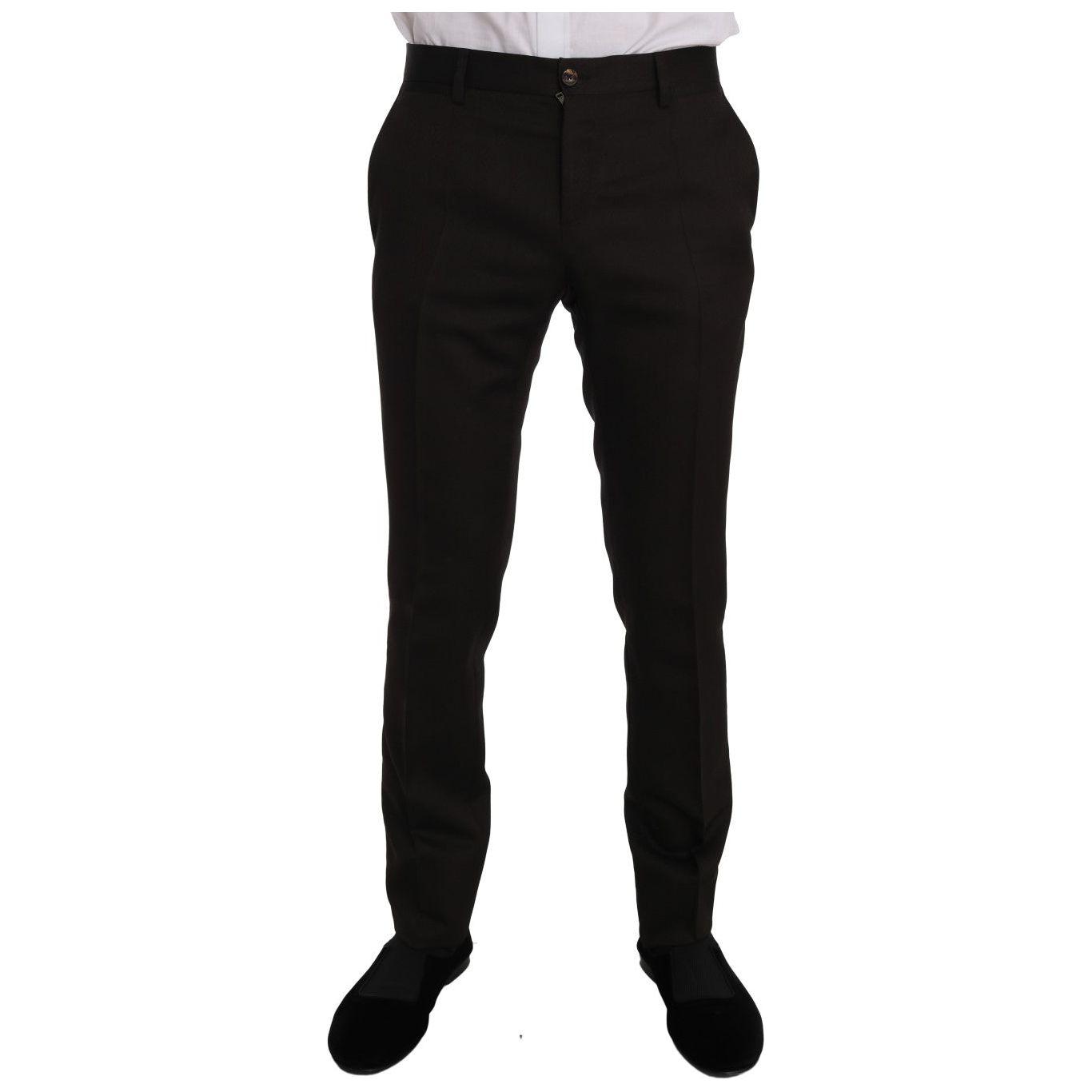 Dolce & Gabbana Brown Wool Crystal Bee Slim Fit MARTINI