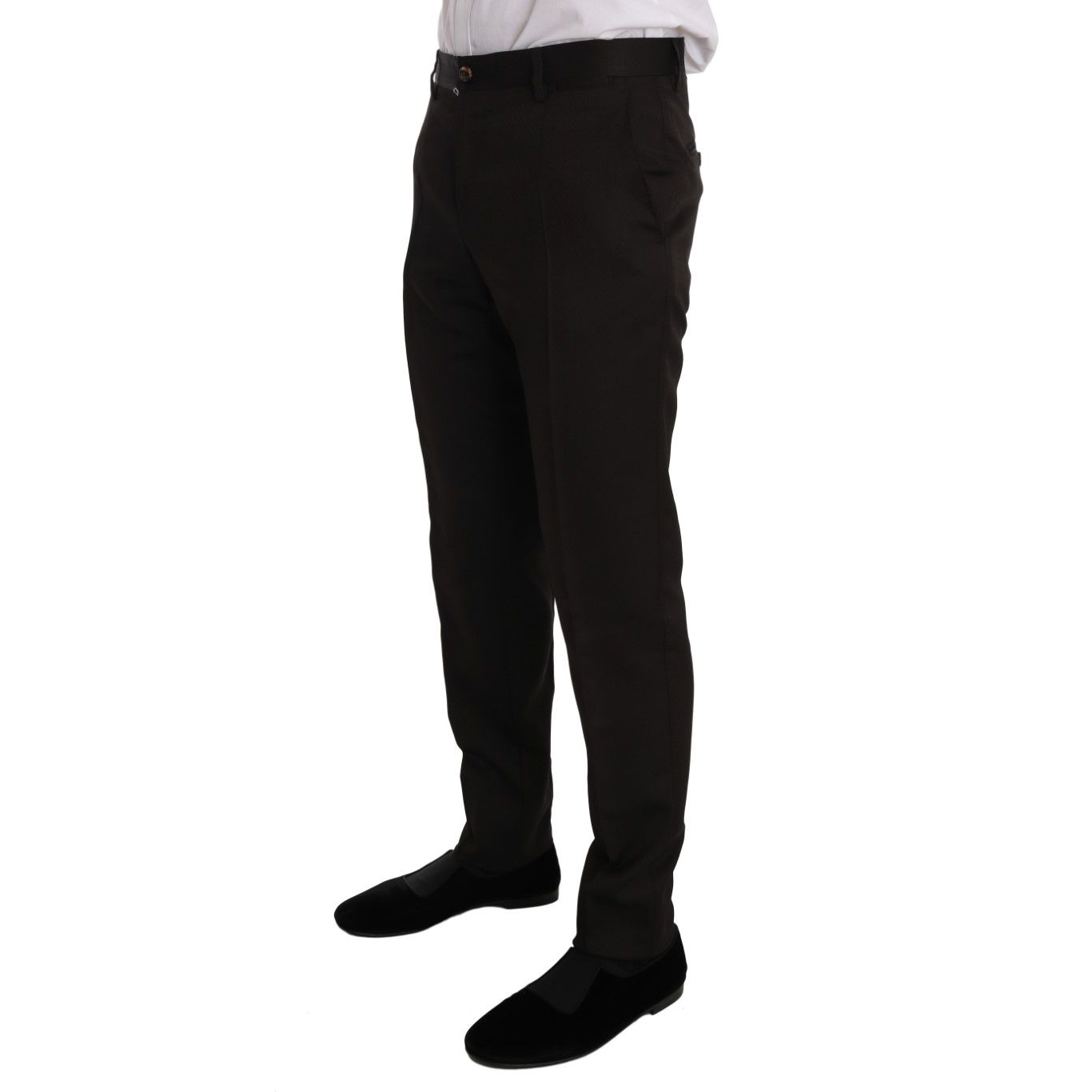 Dolce & Gabbana Brown Wool Crystal Bee Slim Fit MARTINI
