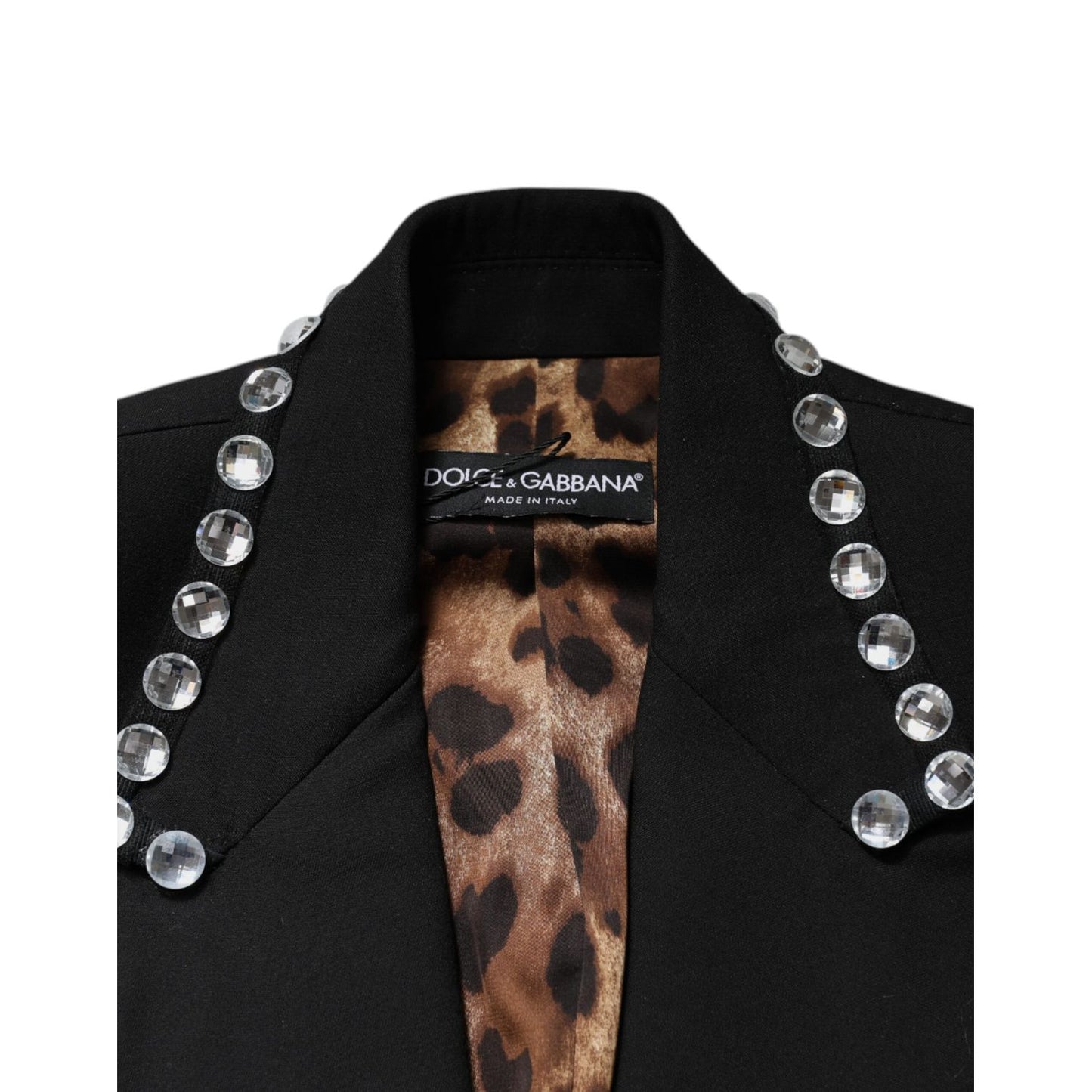 Dolce & Gabbana Black Crystal Double Breasted Blazer Jacket Dolce & Gabbana