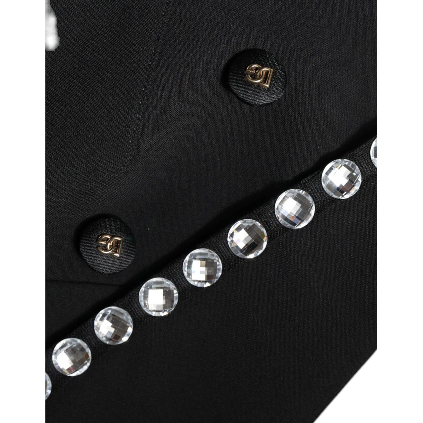 Dolce & Gabbana Black Crystal Double Breasted Blazer Jacket Dolce & Gabbana