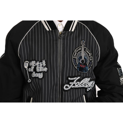 Dolce & Gabbana Black DD58 SG62 Sequined Beaded Jacket