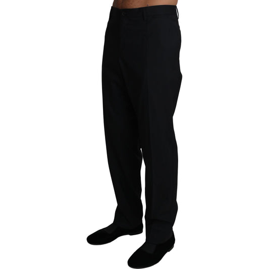 Dolce & Gabbana Elegant Black Formal Wool Blend Trousers Jeans & Pants Dolce & Gabbana