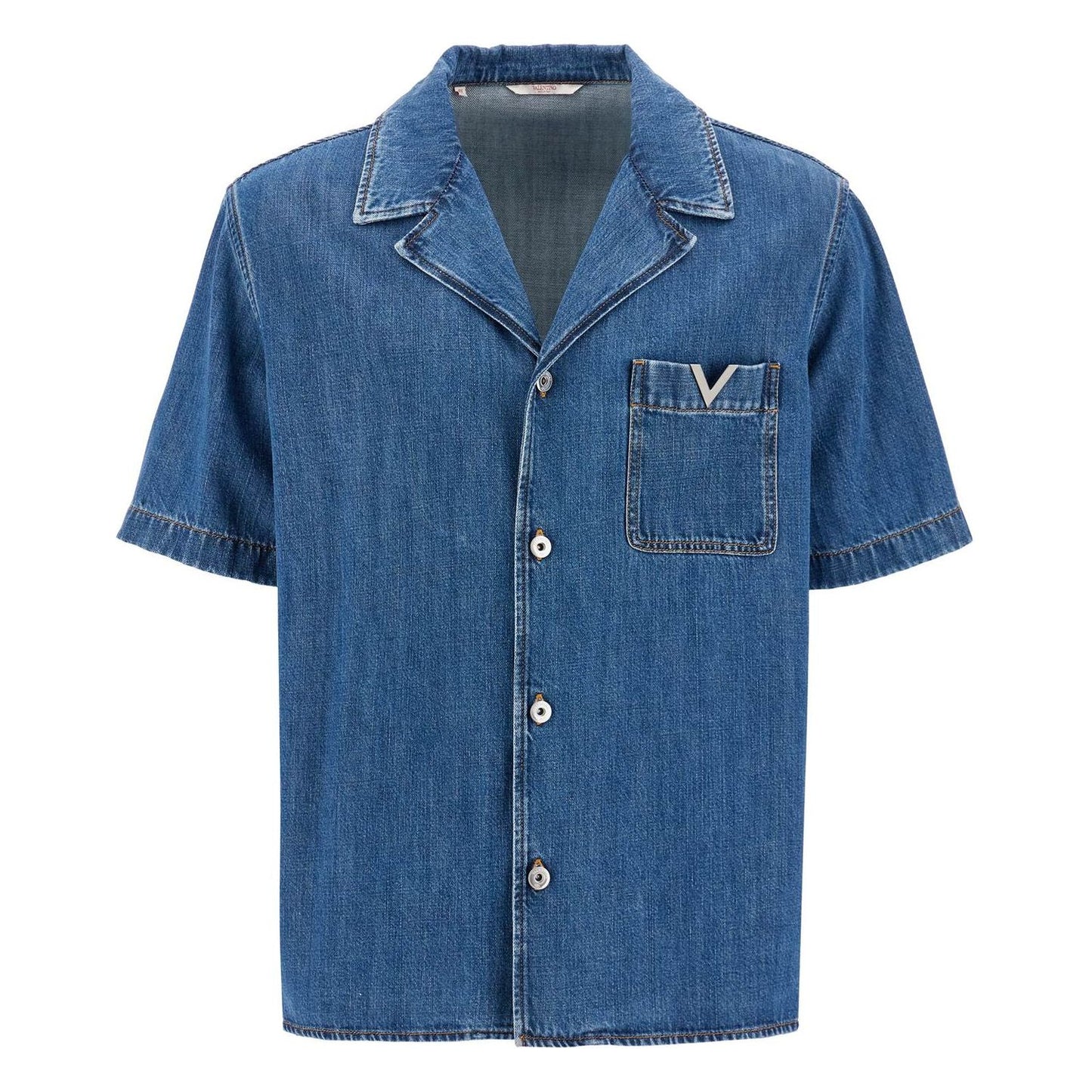 Valentino Garavani denim bowling shirt for men