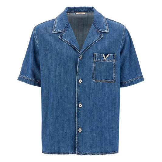 Valentino Garavani denim bowling shirt for men