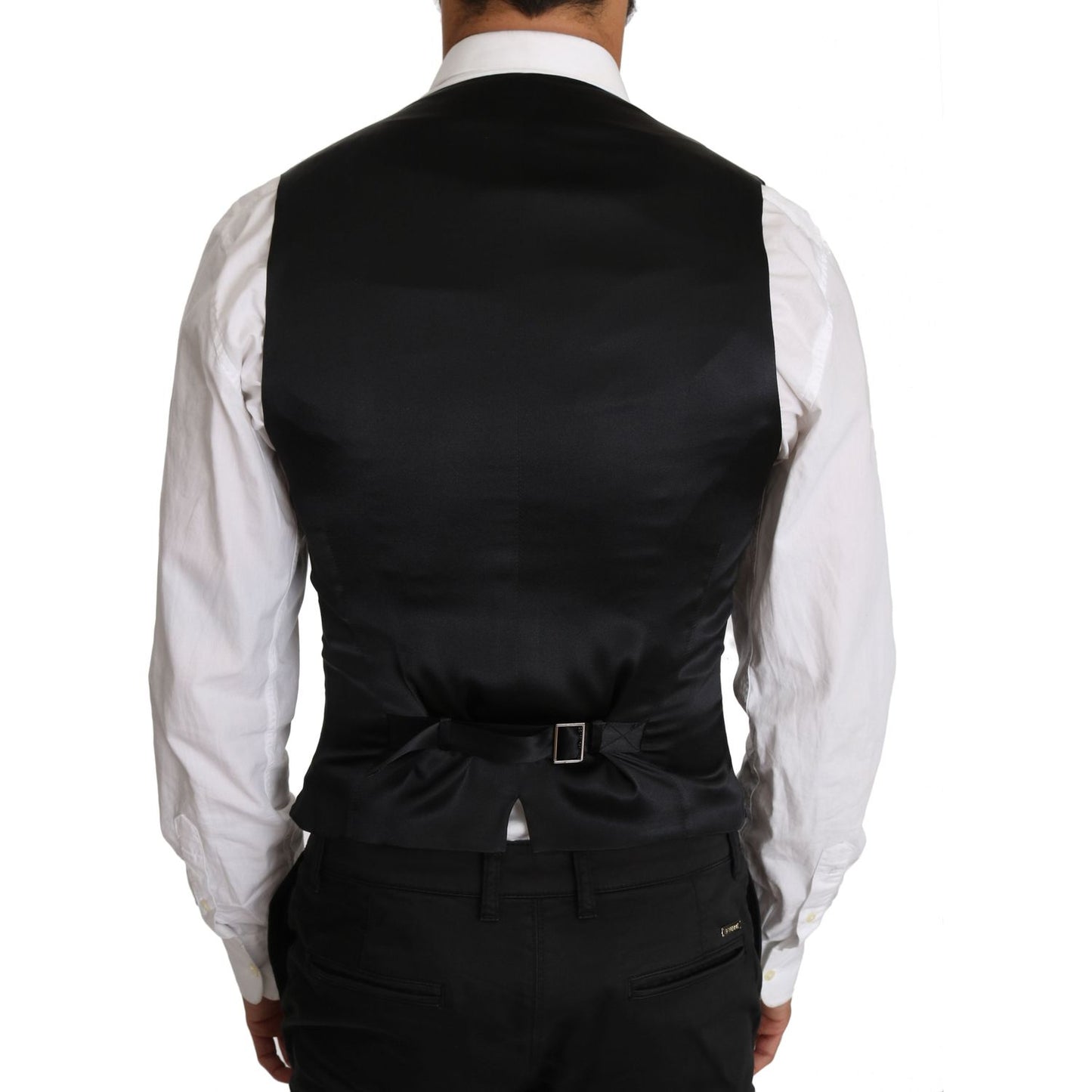 Dolce & Gabbana Gray Wool Double Breasted Waistcoat Vest
