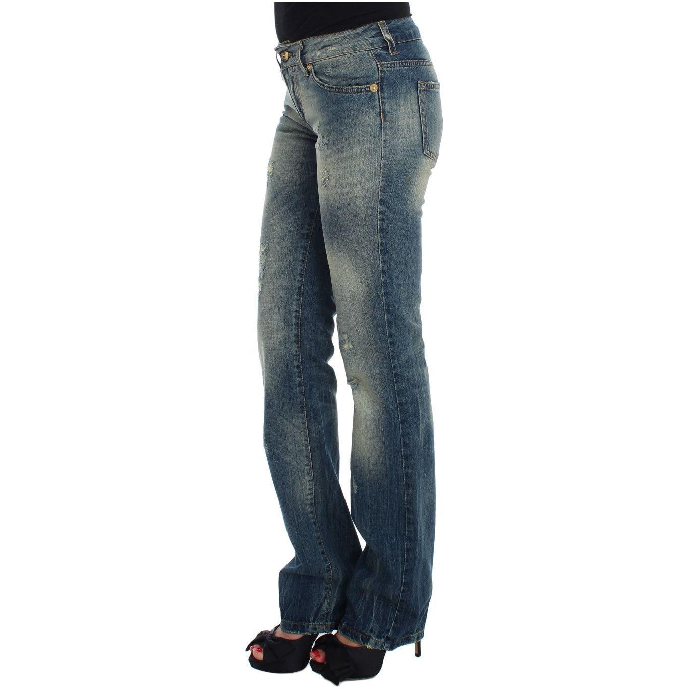 Cavalli Blue Cotton Low Waist Jeans
