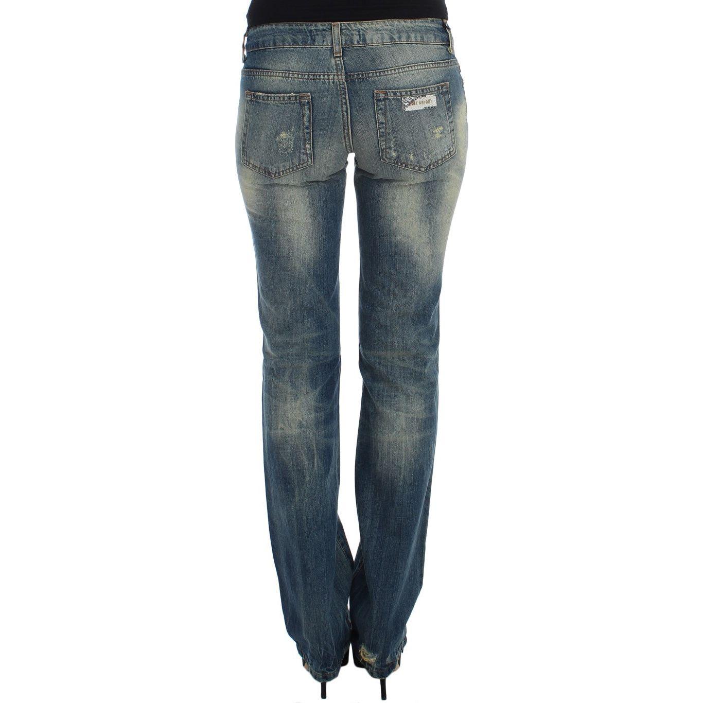 Cavalli Sleek Flair Leg Low Waist Denim Jeans & Pants Cavalli