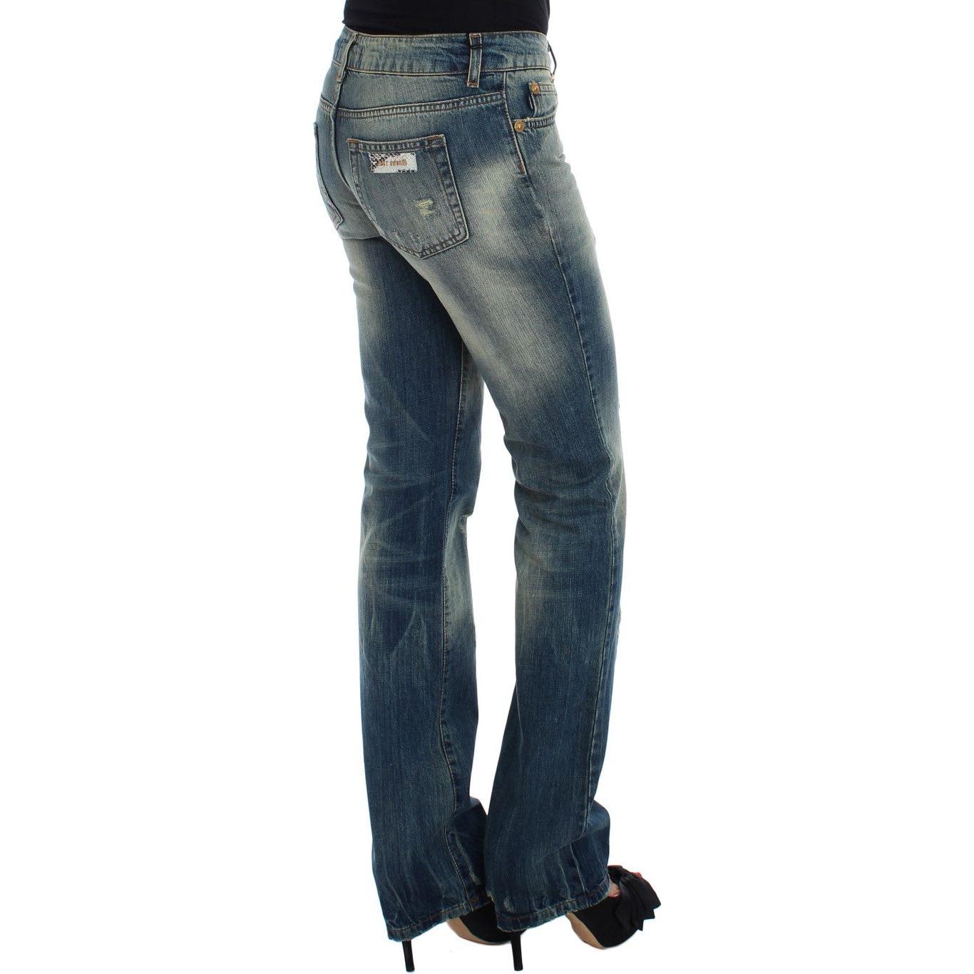 Cavalli Sleek Flair Leg Low Waist Denim Jeans & Pants Cavalli