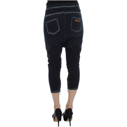 Cavalli Blue Cotton Stretch Baggy Relax Jeans