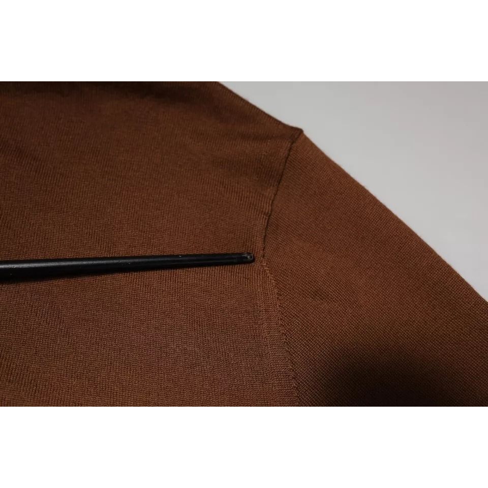 Dolce & Gabbana Brown Cashmere Turtleneck Pullover Sweater